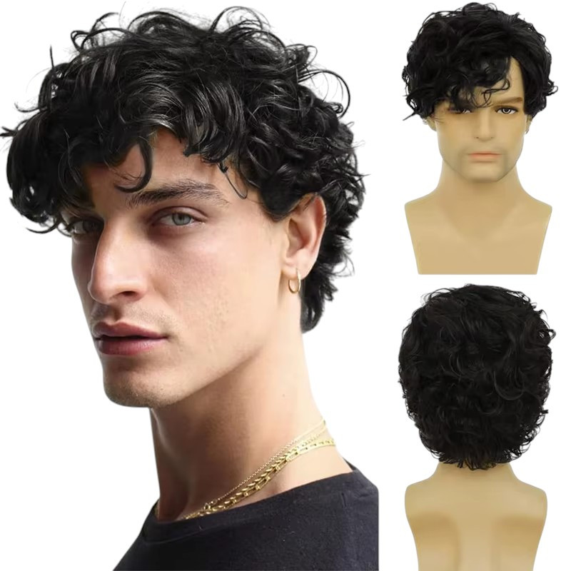 Перука чоловіча коротка чорна Natural Black VC WIG 1B