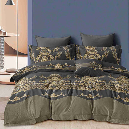 Тканина 220 см для постільної білизни Поліестер 75 сірого кольору з абстрактним принтом, рулон 60 м, фото 1