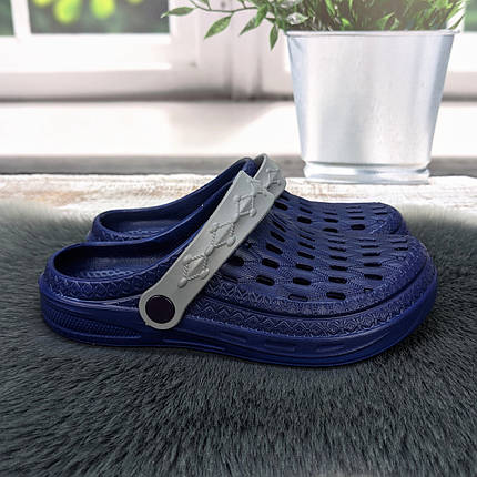 Крокси жіночі Gipanis сині з сірою шлейкою піна 4075, фото 1