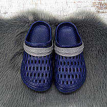 Крокси жіночі Gipanis сині з сірою шлейкою піна 4075, фото 2