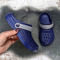 Крокси жіночі Gipanis сині з сірою шлейкою піна 4075, фото 4