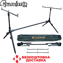 Підставка для вудилищ рід під на 3 вудилища з чохлом на 4 регульованих ніжках Gladiator RP050-3 вага 1,1 кг