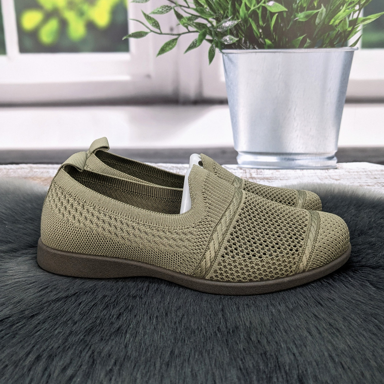 Мокасини жіночі Gipanis хакі літні текстильні сліпони 4953