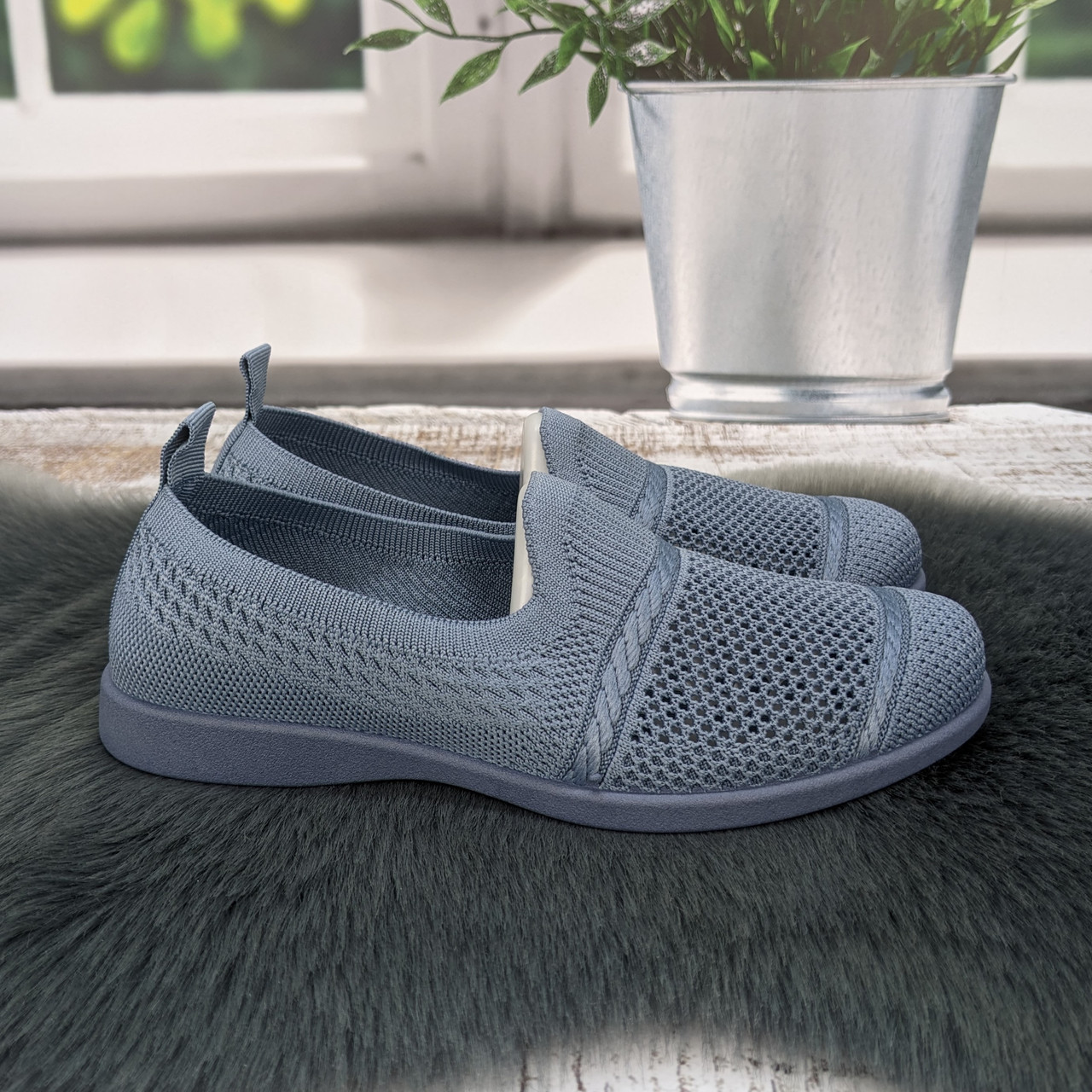 Мокасини жіночі Gipanis темно-сірі літні текстильні сліпони 4953, фото 1