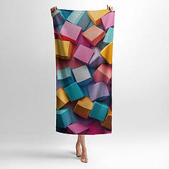 Рушник з 3D принтом «Мозаїка яскравих кубів. Bright Cubes Mosaic»