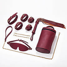 Набір БДСМ Roomfun 6 предметів, бордовий, фото 2