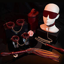 Набір БДСМ Roomfun 6 предметів, бордовий, фото 3