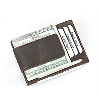 Чоловічий шкіряний затискач для грошей Wild Leather (2124) brown
