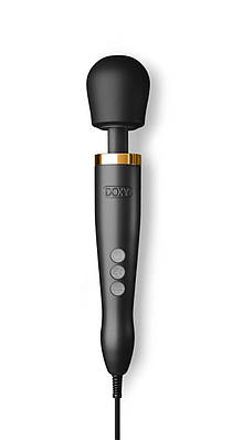 Преміальний вібромасажер DOXY Die Cast матово-чорний, з покриттям із 24-каратного золота