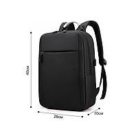 Рюкзак для ноутбука 14" Lesko 2023 Black з USB-роз'ємом міський 1 шт., фото 8