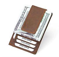 Чоловічий шкіряний затискач для купюр на магніті Wild Leather (2124) ginger