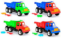 Пластикова вантажівка з відкидним кузовом і аксесуарами Машина самоскид позашляховик із лопаткою та формочкою хлопчикові