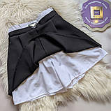 Спідниця шкільна з шортами для дівчинки Чорна 128-164р. Стильні шорти-спідниця для дівчаток Шкільні шорти-спідниця, фото 2