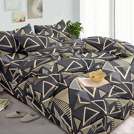 Стильна тканина 2220 см для постільної білизни Поліестер 75 з геометричним принтом трикутники, рулон 60 м, фото 1