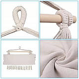 Підвісне крісло-гамак Interlook з 2 подушками | Бразильський стілець | Бежевий, фото 5