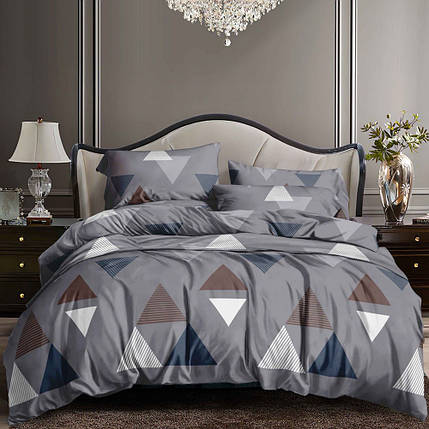 Стильна тканина 2220 см для постільної білизни Поліестер 75 з геометричним принтом трикутники, рулон 60 м, фото 1