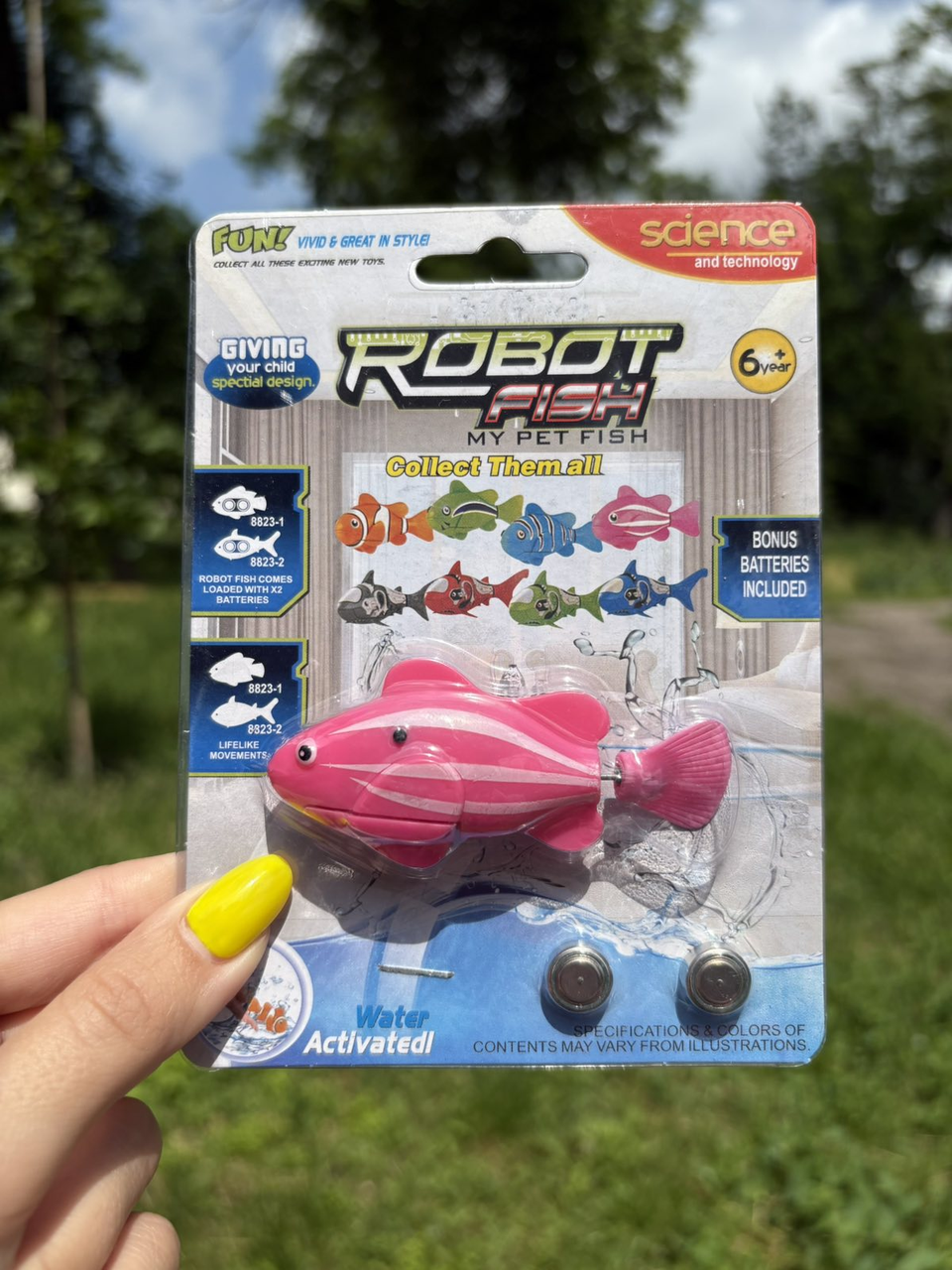 Водоплавна іграшка Роборибка 8823-1 на батарейках, рухає хвостом, для акваріума Рожева, фото 1