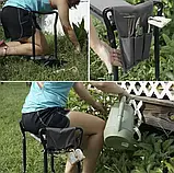 Садовий складний стілець для городу з органайзером , зручний табурет для дачі, підколінник Gardlov 23731 Польща, фото 5