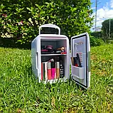 Міні холодильник туристичний для дому та автомобіля Ruhhy 4 л з підігрівом 12 - 220 В White (8040), фото 4