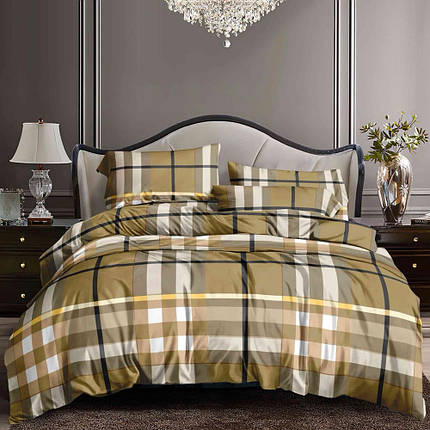 Тканина для постільної білизни з геометричним принтом на бежевому Поліестер 75 PL-BX-165 (60м), фото 1