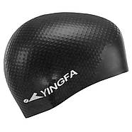 Шапочка для плавання силіконова YINGFA C0068 Чорний, фото 3