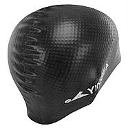 Шапочка для плавання силіконова YINGFA C0068 Чорний, фото 2