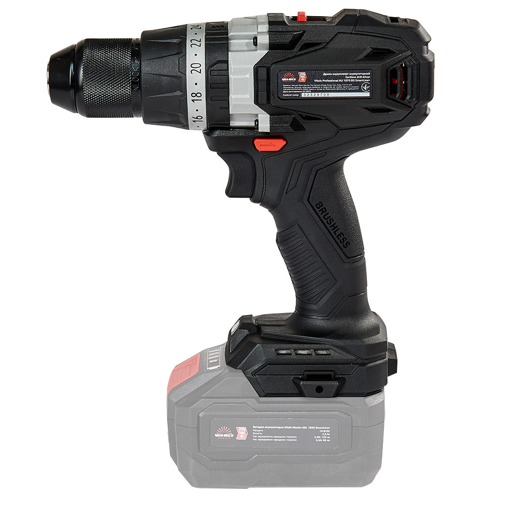 Дриль-шурупокрут акумуляторний Vitals Professional AU 1870 BS SmartLine+, фото 1