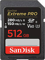 Карта пам'яті SanDisk SD 512GB C10 UHS-II U3 R280/W150MB/s Extreme Pro V60 (SDSDXEP-512G-GN4IN)