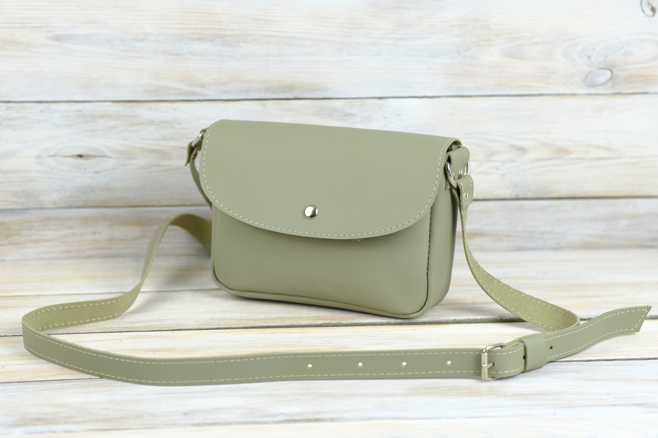 Жіноча сумка Мія з натуральної шкіри колір Фісташка