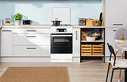 Плита Hansa комбінована, 65л, 50x60см, конвекція, чавун, білий (FCMW58329)