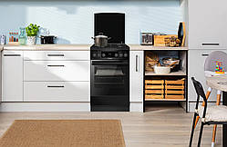 Плита Hansa комбінована, 65л, 50x60см, конвекція, чавун, чорний (FCMM58329)