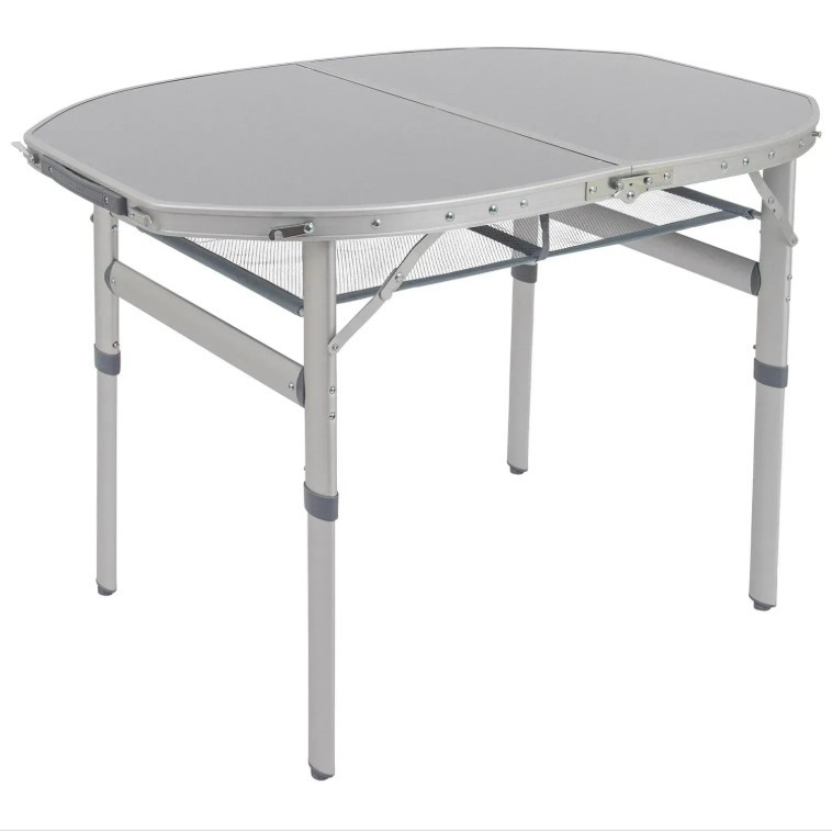Туристичний Стіл Розкладний Bo-Camp Premium Oval 100x70 cm Grey (1404424) Кемпінговий Складаний Столик для риболовлі, фото 1