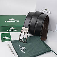 Чолвоічий шкіряний двостронній ремінь Lacoste (985)
