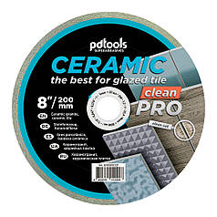 Круг алмазний відрізний PDTools 1A1R 200 CERAMIC CLEAN PRO для стаціонарного обладнання