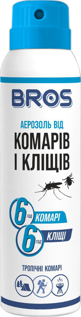 Аерозоль від комарів і кліщів, Bros, 90 мл, фото 1