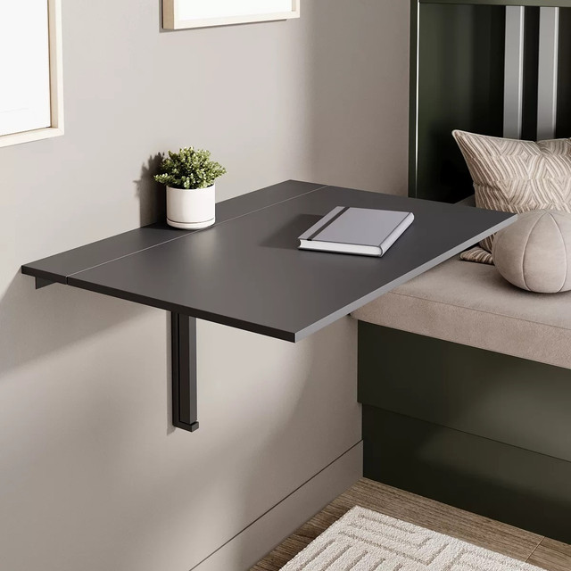 Откидной настенный стол Mini 90×12(50) см в цвете графит на металлических креплениях