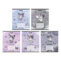 Зошит шкільний Kite 18 аркушів лінія, фольга + УФ лак Kuromi