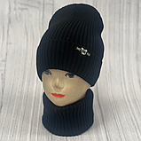 М 89042. Комплект для дівчинки, підлітка: шапка з флісом  і  хомут,  різні кольори 4-15 років, фото 6