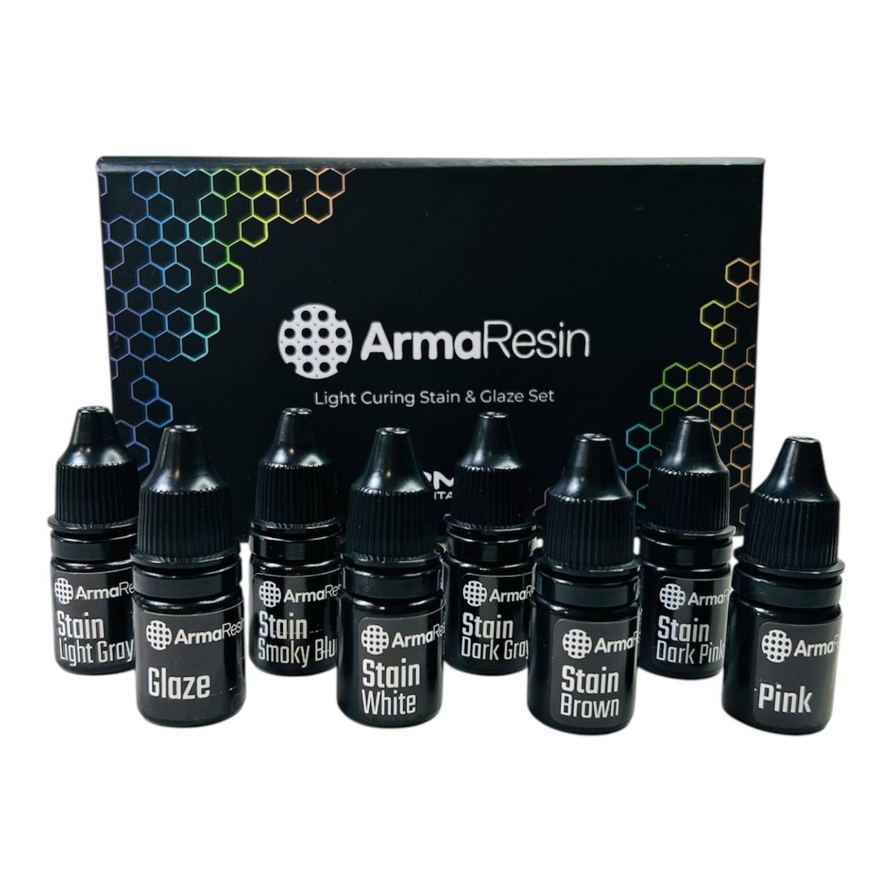 Набір фотополімерних фарб STAIN & GLAZE SET для 3Д надрукованих робіт. ArmaResin, фото 1