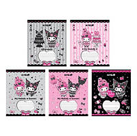 Зошит шкільний Kite 18 аркушів клітинка, фольга + УФ лак Kuromi