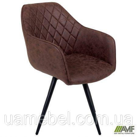 Крісло поворотне Galaktika чорний/червоно-коричневий