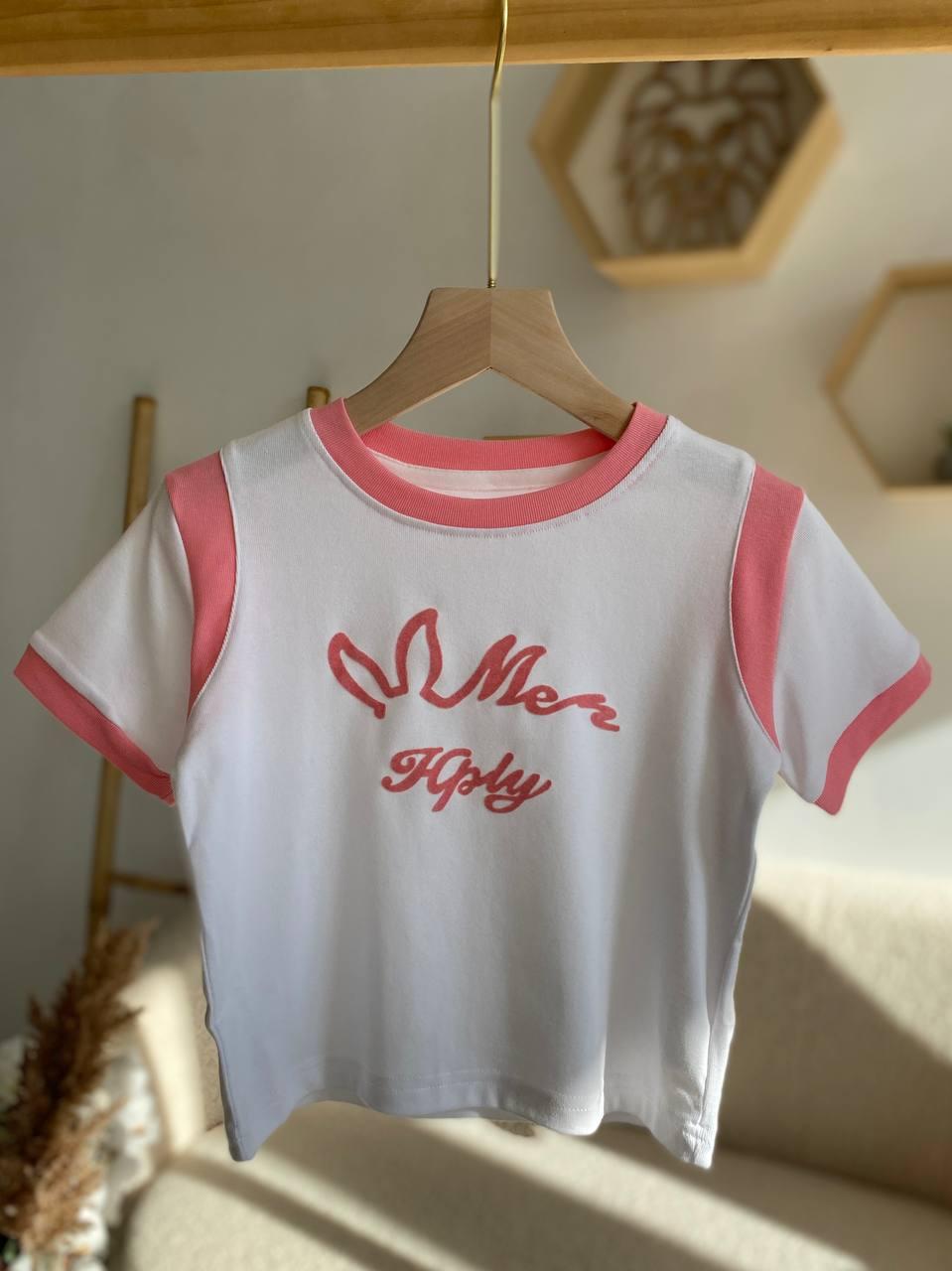 Футболка з рожевим написом Білий 53032, 105, Call Me GG, Білий, Для дівчаток, Літо, 92, фото 1