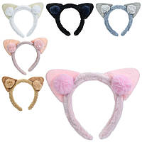 Аксесуар для волосся YG0216 (380шт) обруч, вушка, 21-15-2см, плюш, мікс кольорів