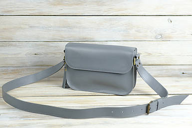 Жіноча сумка Берті з натуральної шкіри колір Сірий