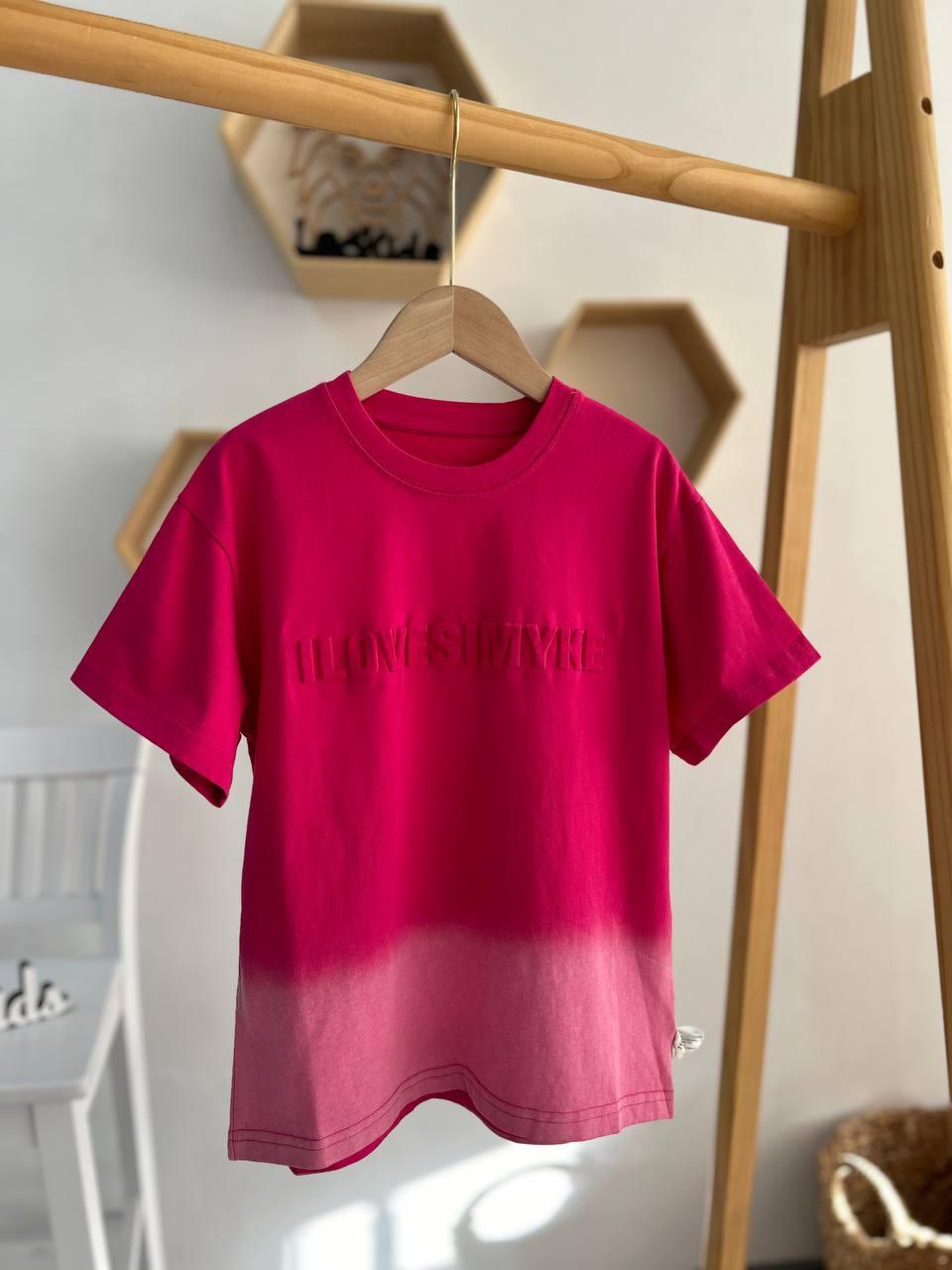 Футболка на дівчинку з 3D написом Рожевий 2DX228, 101, X.M.D, Рожевий, Для дівчаток, Весна Літо, 128, фото 1