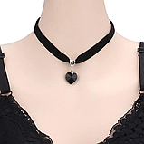 Шикарний чокер з чорним серцем серце в стилі панк готика, фото 3