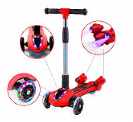 Самокат дитячий GLANBER BT з димом і підсвіткою, червоний