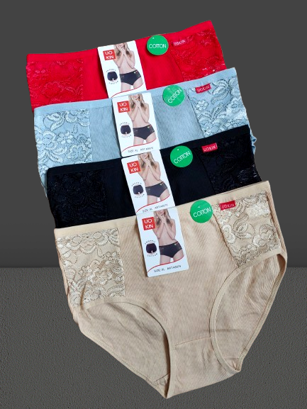 Труси плавки жіночі бавовна рубчик №8976 р.50 52 54 .Від 6шт по 48грн., фото 1