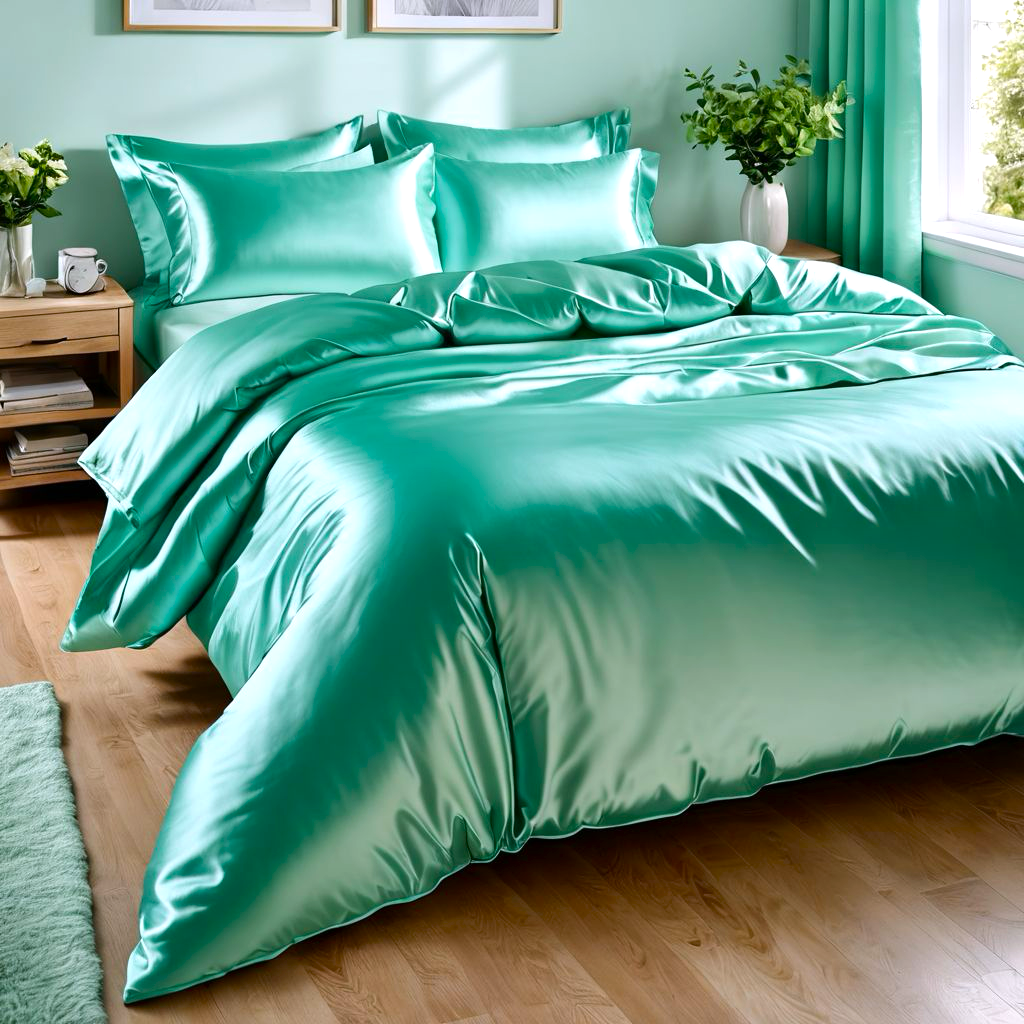 Наволочка на блискавці 70х70 (Сатин Premium) | Від виробника "Королева Ночі" | Однотонний бірюзовий, фото 1