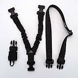 Тактичний одноточковий ремінь з банджі і металевим кріпленням чорний, фото 4